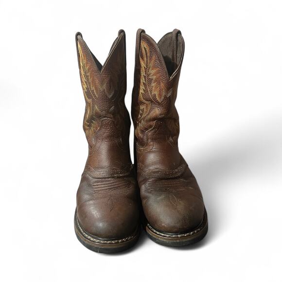 Justin Boots WK4655 Men's Stampede Collection Work Size 9.5 D Used Embroidered - Picture 3 of 8